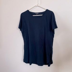 Fashion Nova Side Slit Tee 2X in Navy